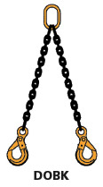 3/8" Grade 100 Lifting Chain Sling - 6 FT, 2-Leg With Safety Latch Hooks & Spreader