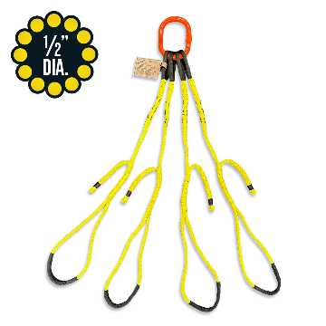 PROLINE12™ UHMPE Adjustable Rope Slings - Quad Leg | Lift-It® Manufacturing